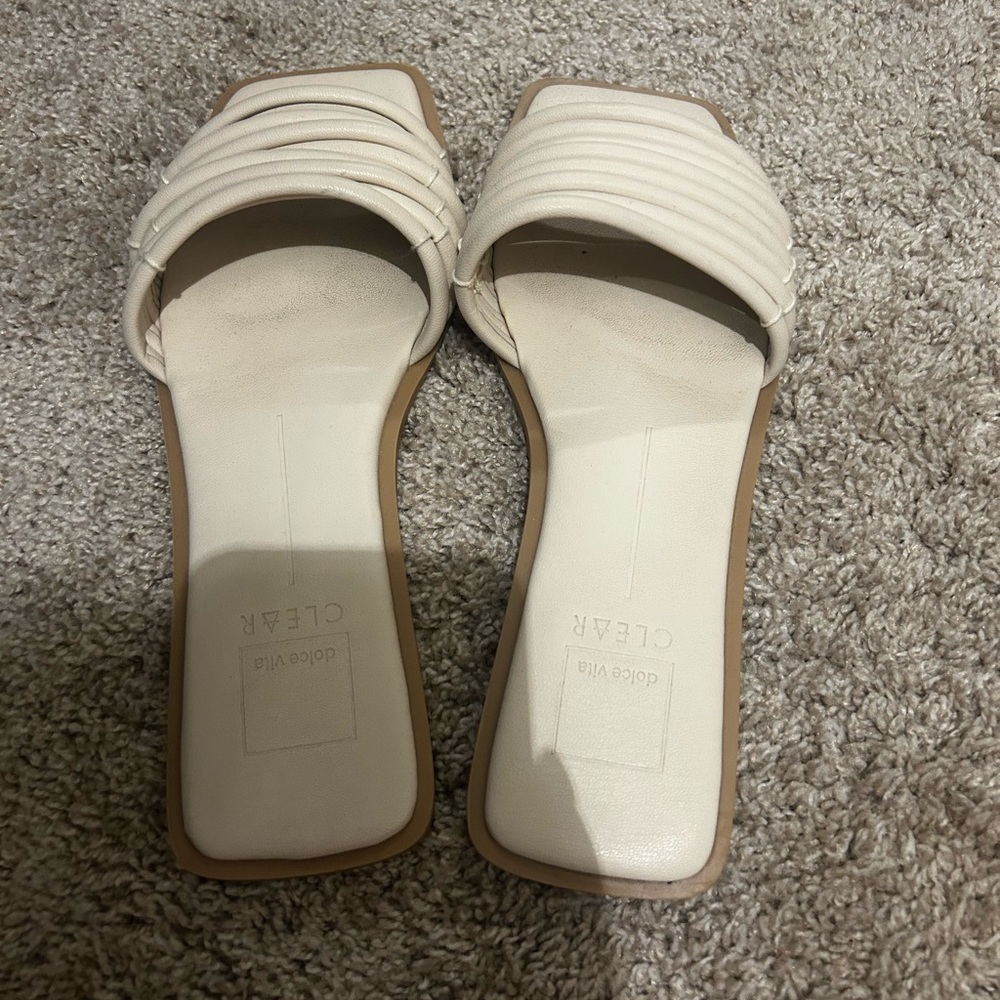 Dolce Vita Women's Cream Slide Sandals - worn once